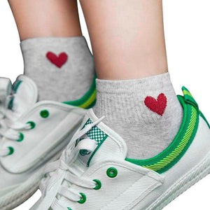 Feitong 1Pair Cotton Short Socks 2017 Womens Geometric Heart Printed Ankle High Low Cut Cotton Funny  Socks popsocket
