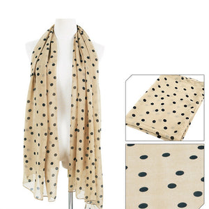 Stylish Polka Dots Chiffon Scarf Sunscreen Long Scarves Sun Block Shawl Wraps For Women Girls 150 x 48 cm